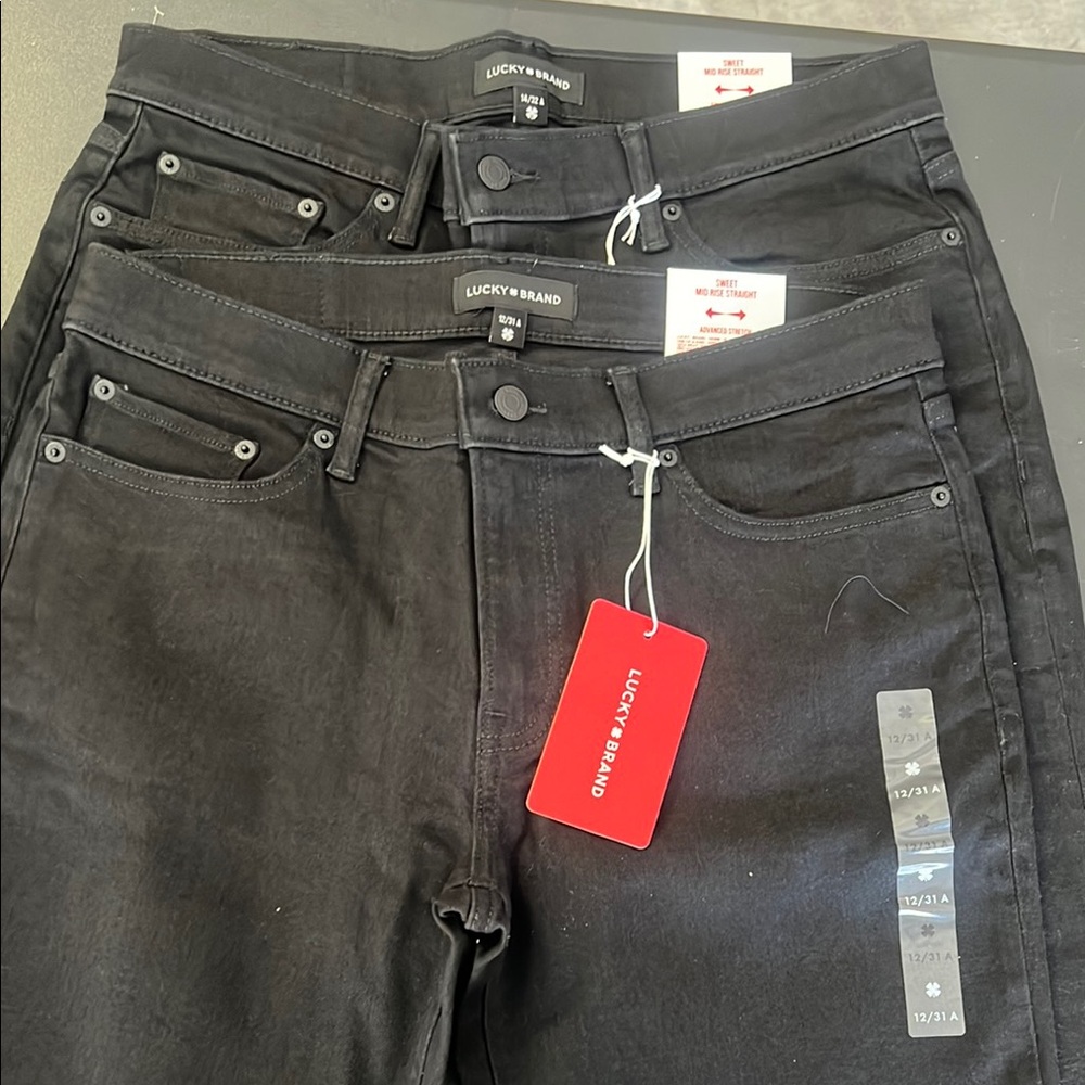 Lucky Brand Sweet Mid Rise Straight- black